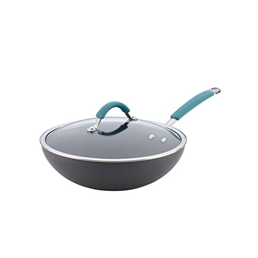 Rachael Ray Cucina Hard-Anodized Nonstick Covered Stir Fry Pan