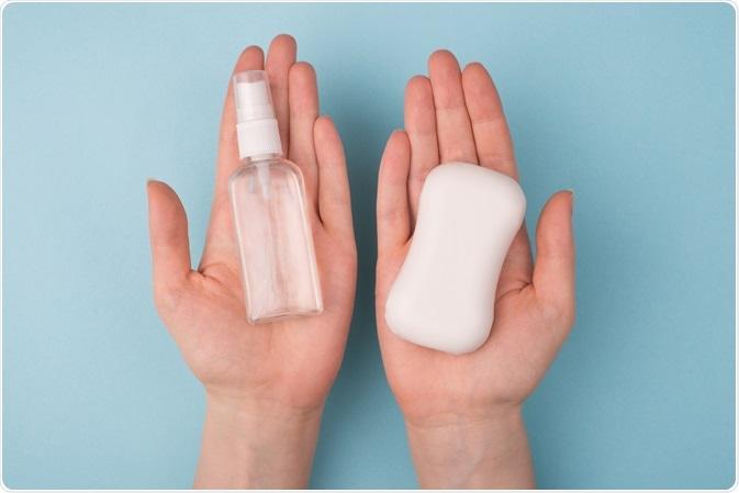Hand sanitizer or Hand washing